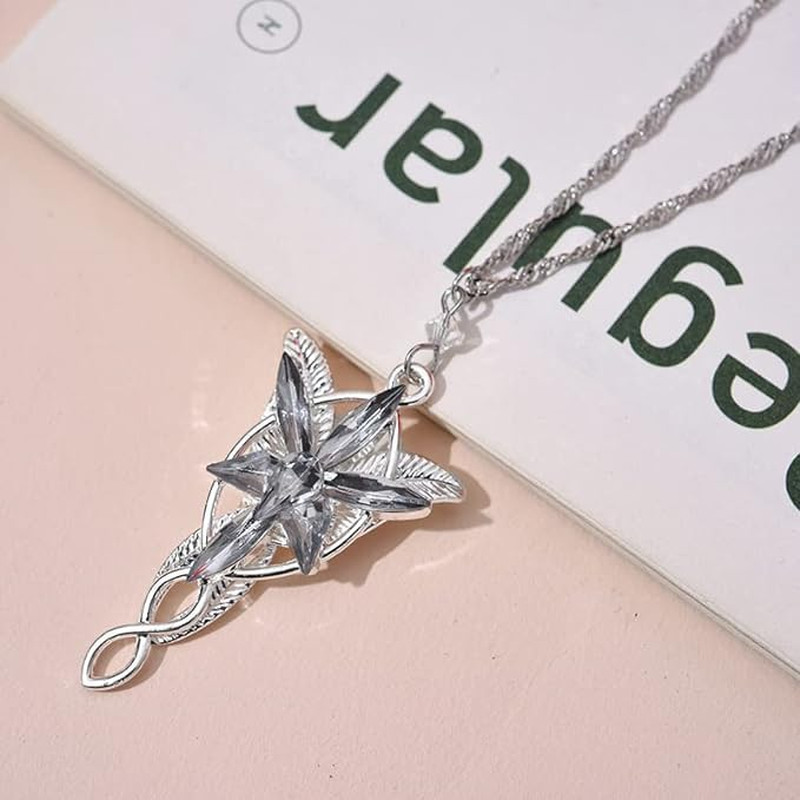 Arwen Evenstar Necklace Lord of the Ring Hobbit Pendant Necklace with Cubic Zirc