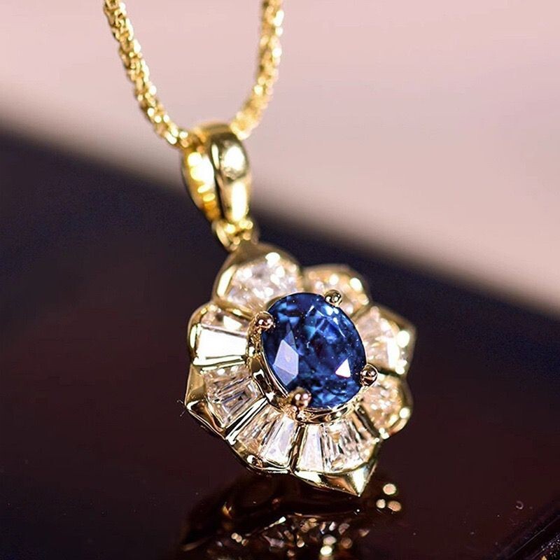 Fashion Women 18K Gold Plated Sparkling CZ Chain Necklace