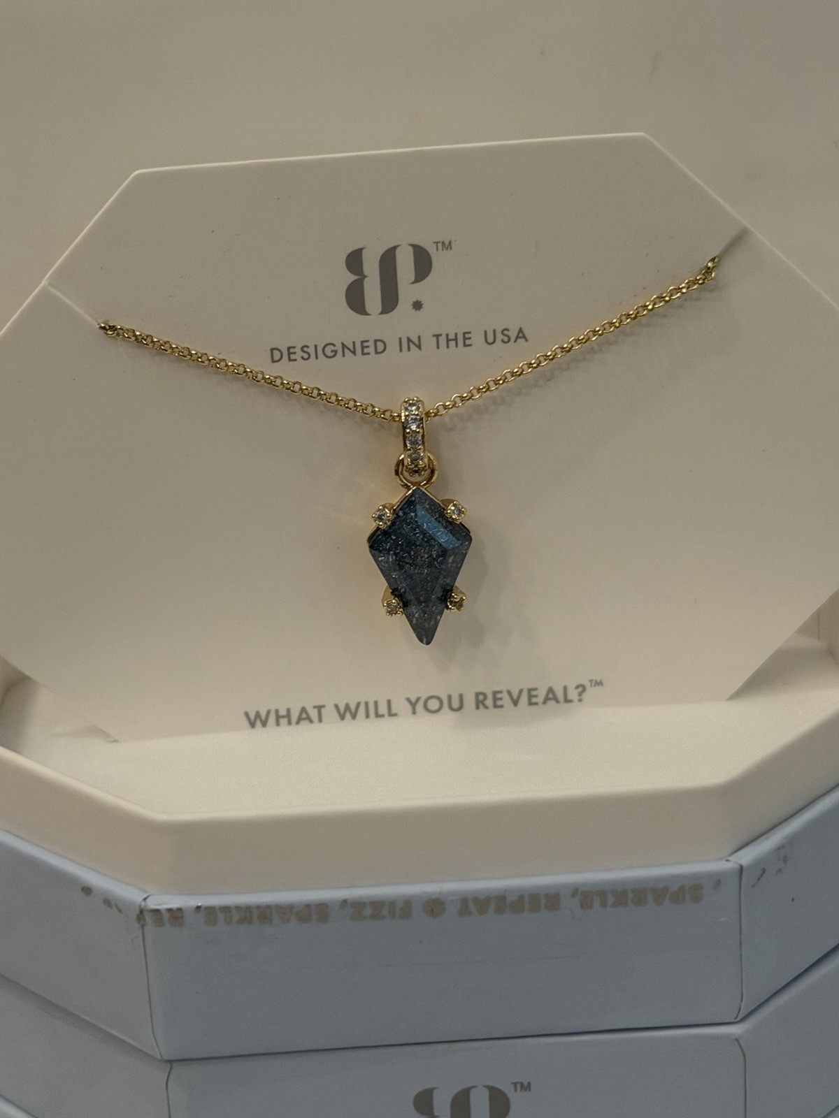 BP NK91763 Lab-Created London Blue Sapphire Kite Pendant Necklace 18-20″