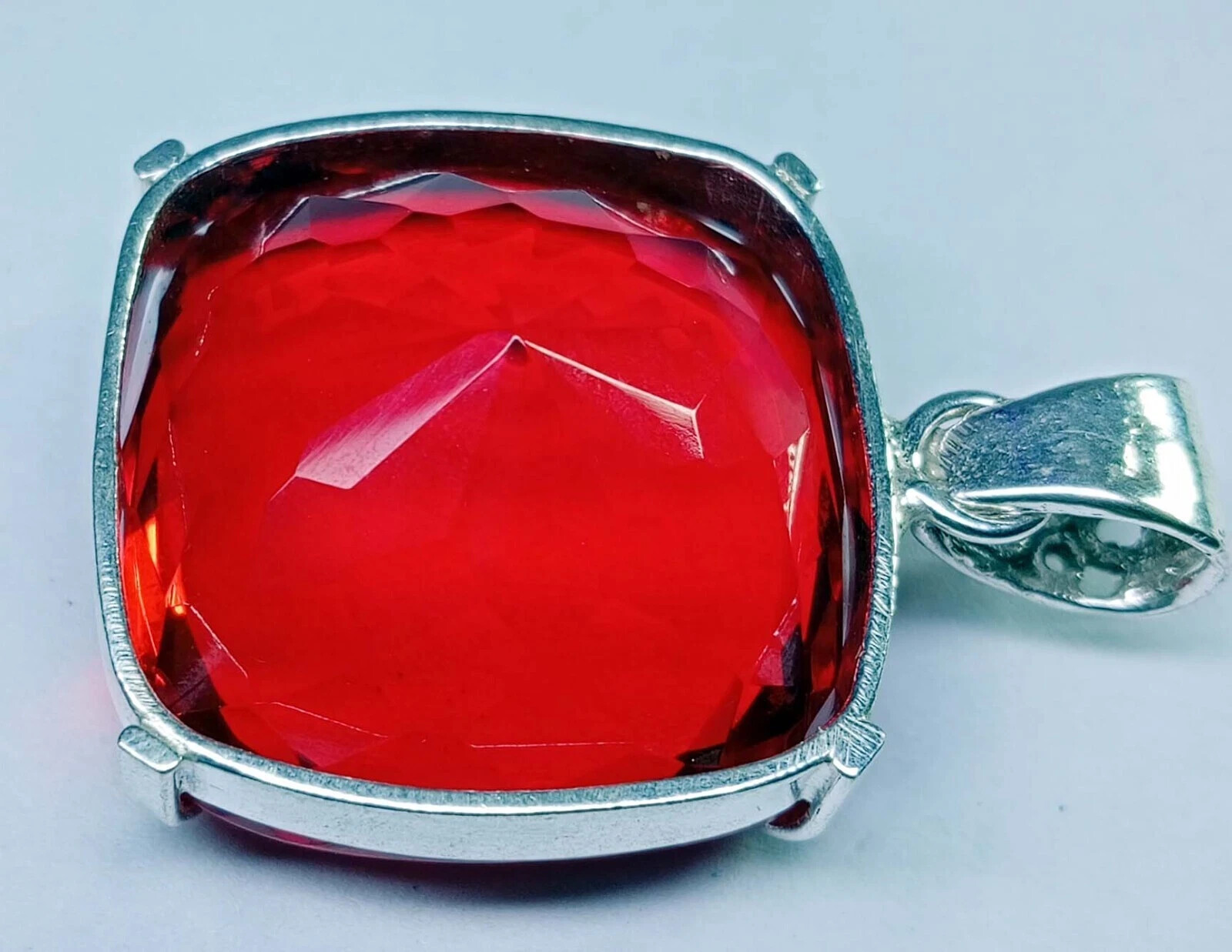 95-96 Ct Red Topaz Pendant Certified Cushion Cut Natural Loose Gemstone PD024