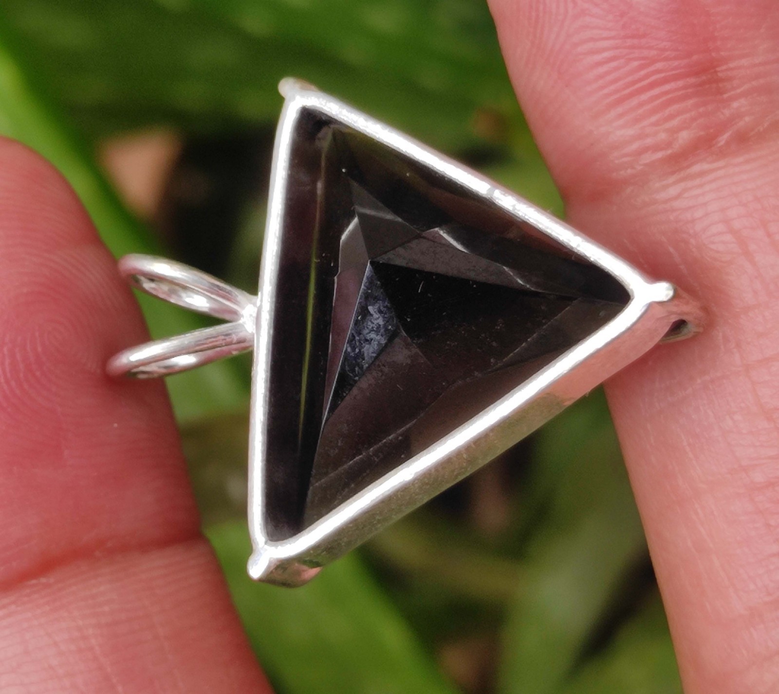 Trillion Cut 27 Ct Natural Smokey Topaz Pendant Sterling Silver Gemstone Jewelry