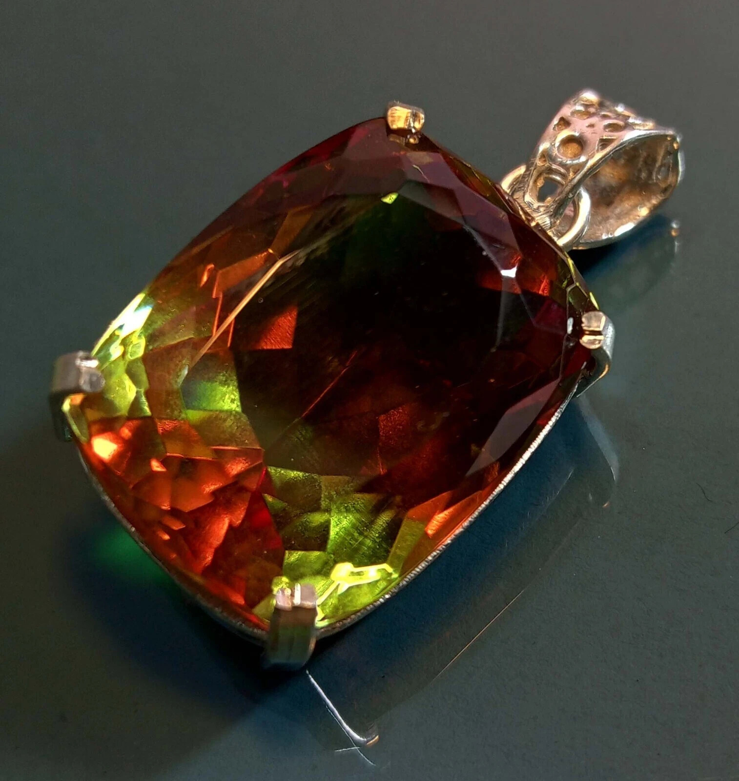 Alexandrite Cushion Cut Pendant 74-76 Ct Natural Locket Loose Gemstone Certified
