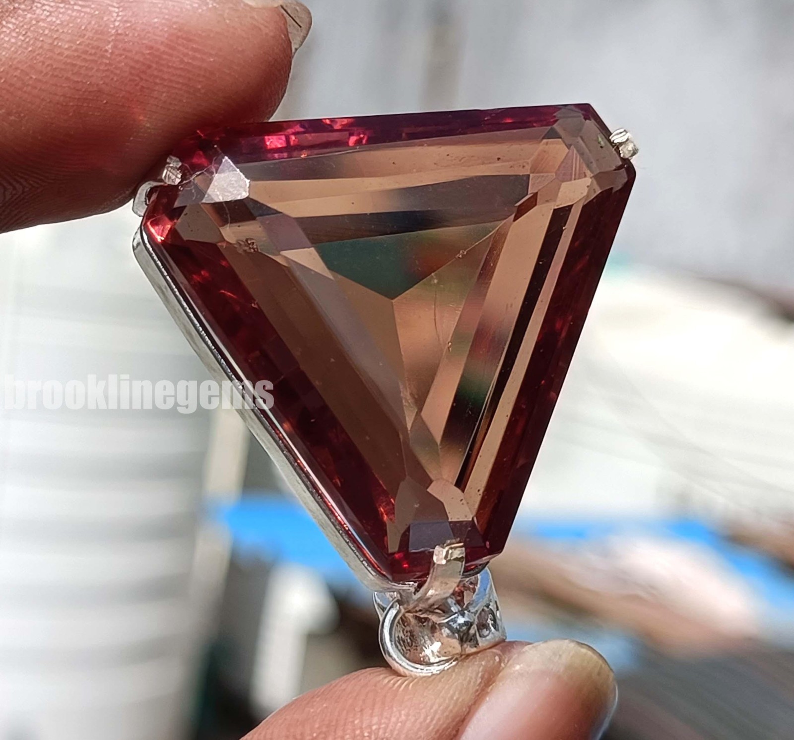 Stunning 45 Ct Color-Change Alexandrite Pendant Fancy Gem 925 Silver Chain 5ASN