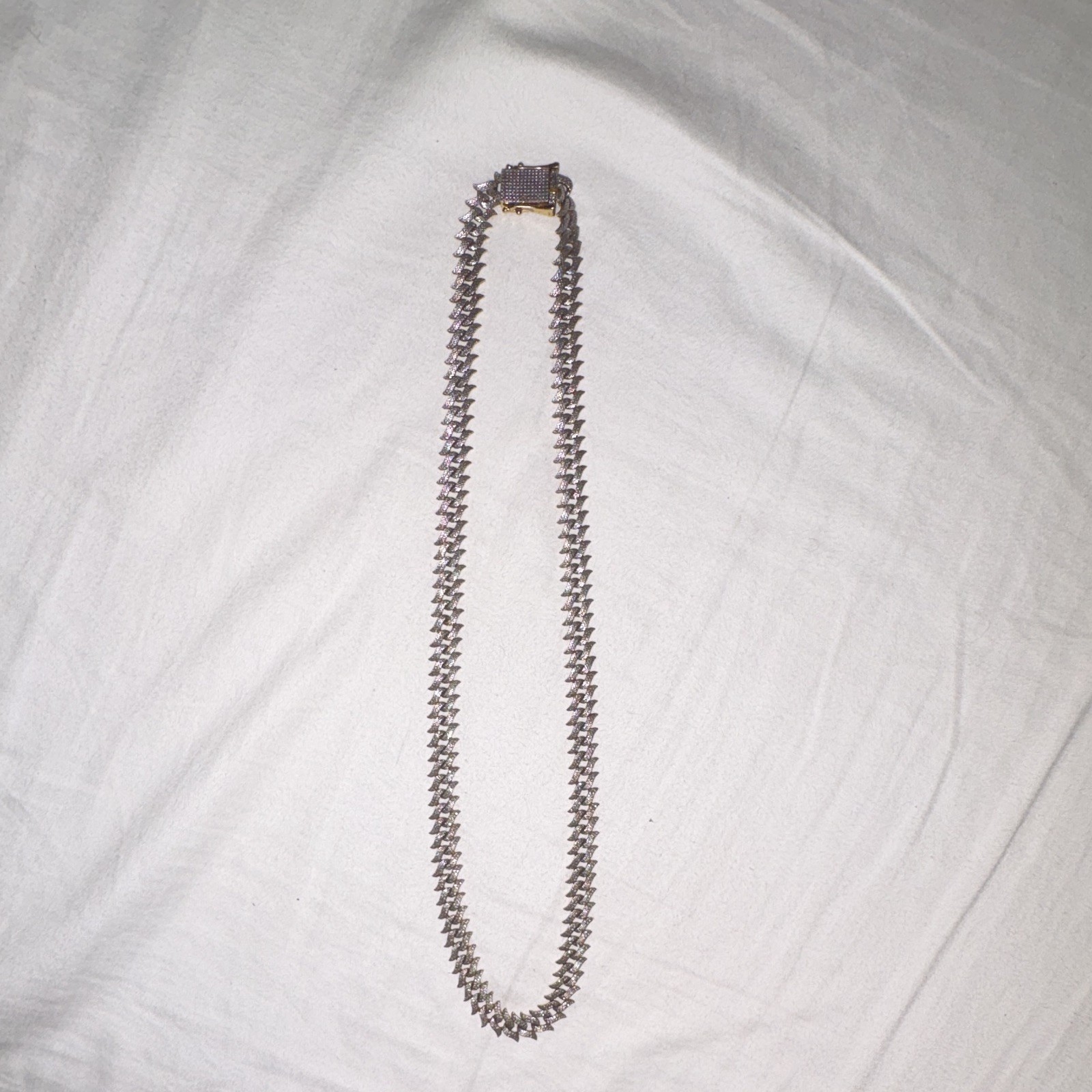 Silver Tone Metal Chain Necklace, Box Clasp, No Main/Secondary Stone, 0 Gems