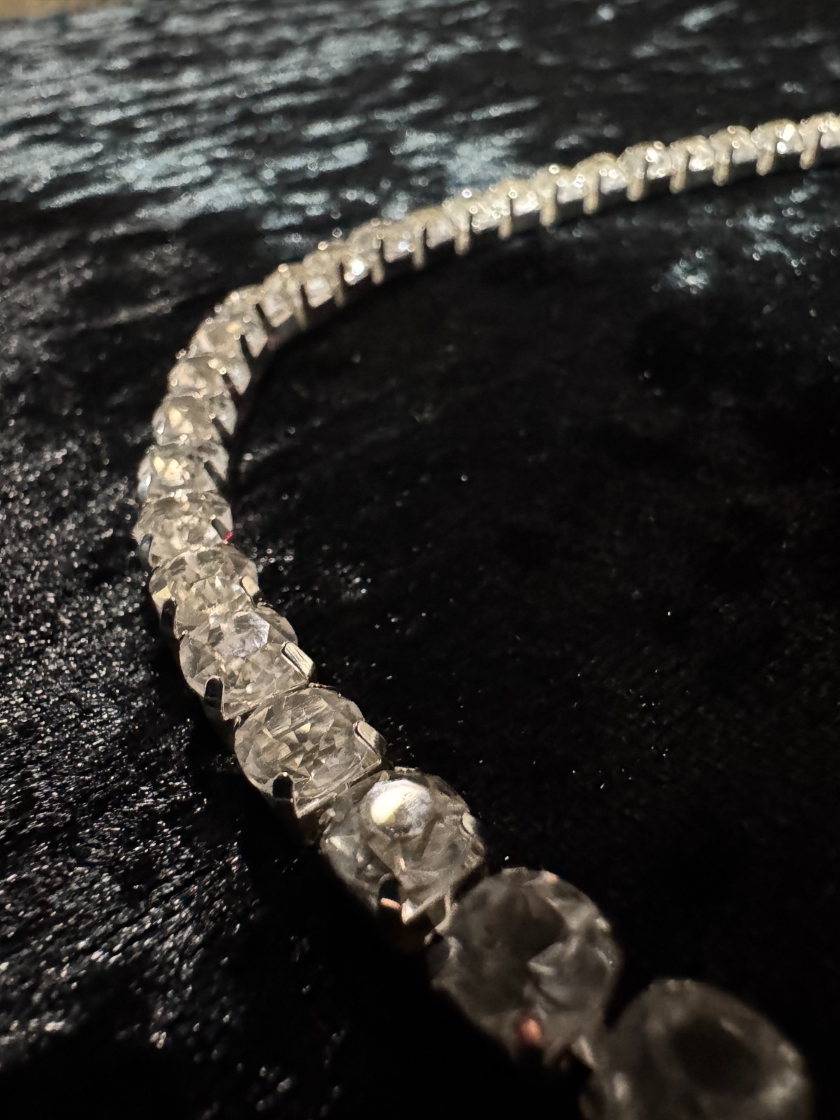 Tennis Necklace Chain / Bracelet 6mm Round Moissanite or Rhinestones or Cubic Z