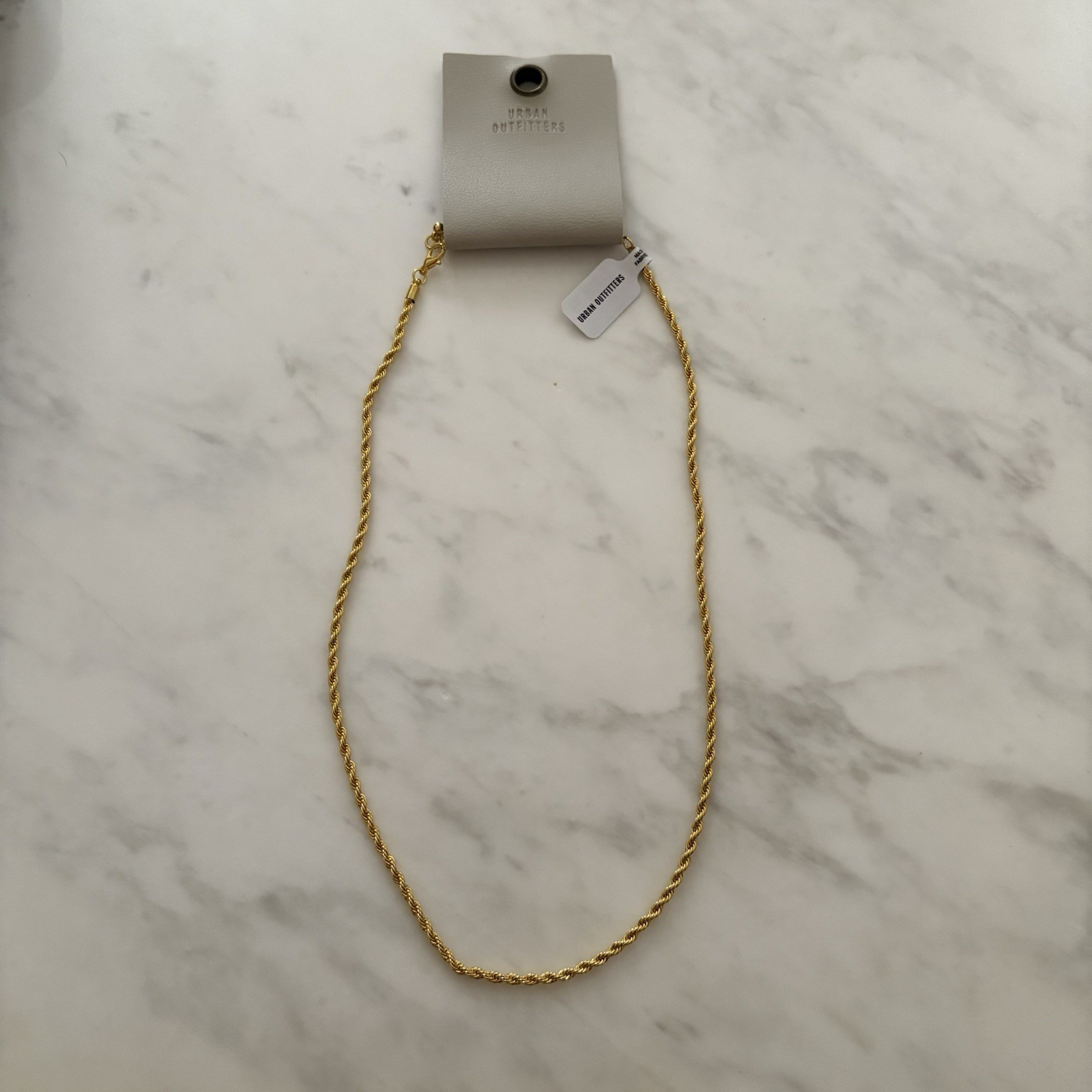 Urban Outfitters NWT Gold Twist Rope Chain Necklace One Size Unisex