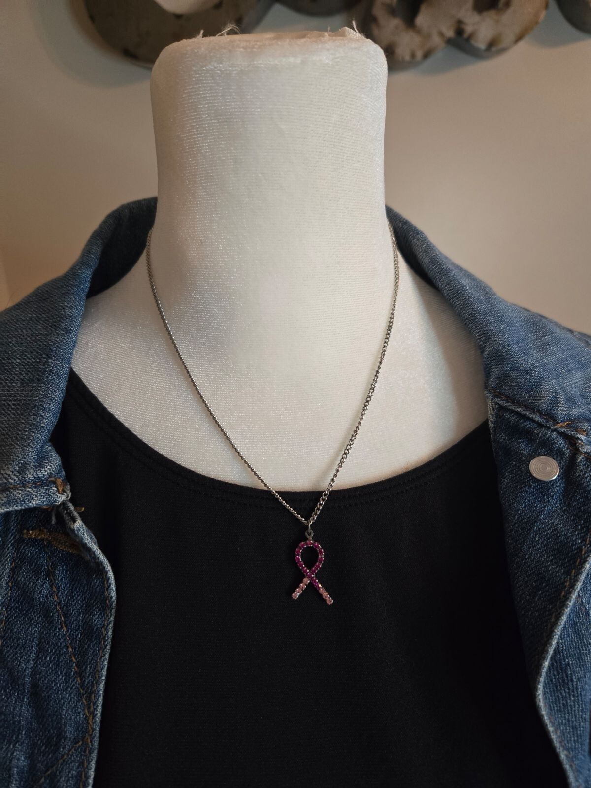 Sabika Breast Cancer Ribbom Necklace 2023