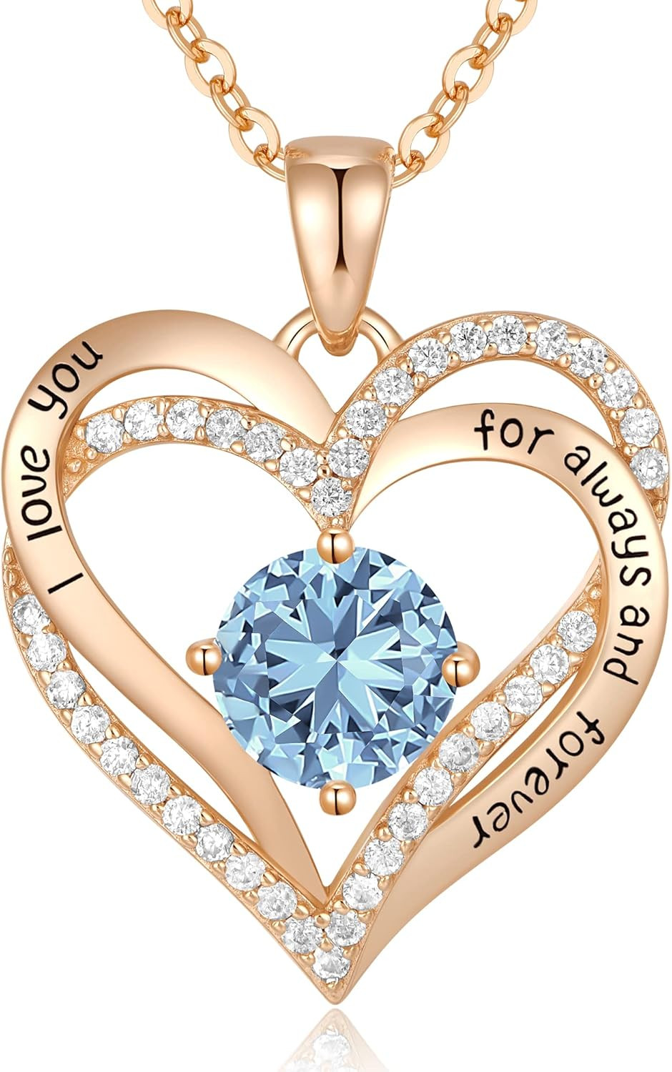 CDE S925 Silver Engraved Heart Birthstone Necklace for Women – Gift for Any Occa