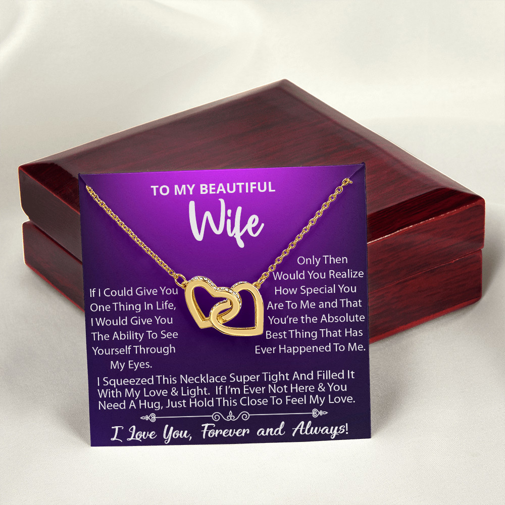 To My Wife Necklace, Wife Birthday Anniversary Gift, Heart Pendant Gift For Wife