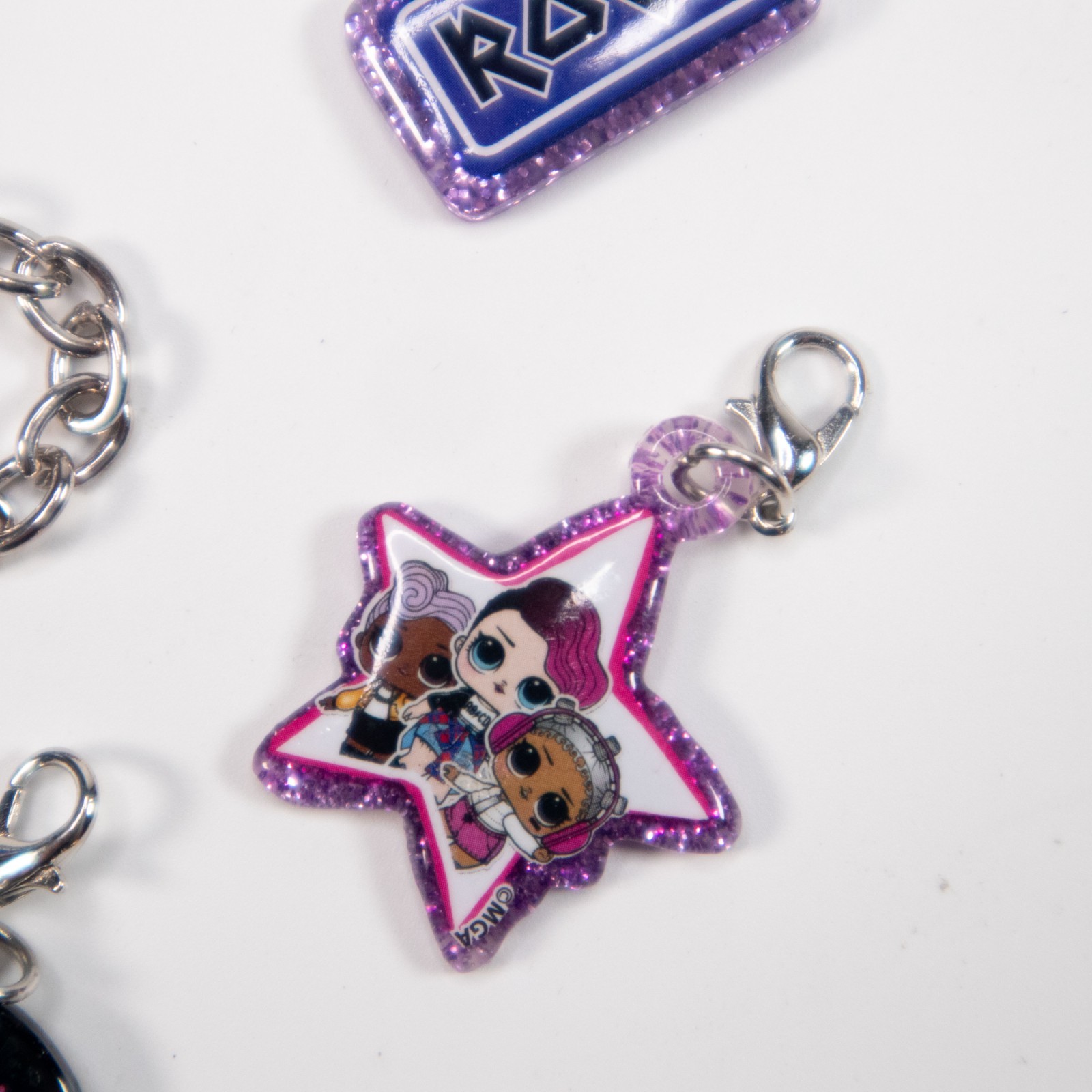 Necklace Bracelet chain Silver 3 decorative clips With The Band Rock Star LOL