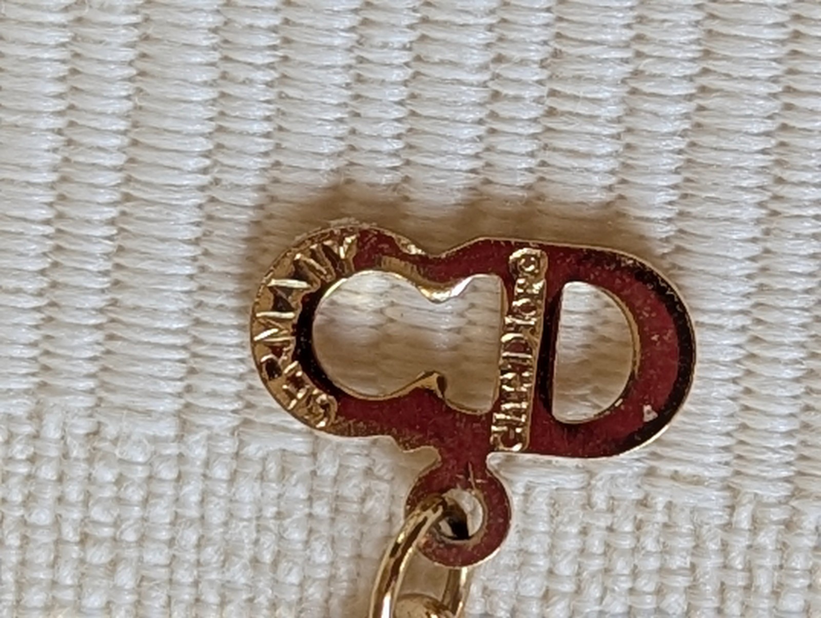Vintage Christian Dior Padlock Stirrup CD Logo Necklace Gold Crystals Germany