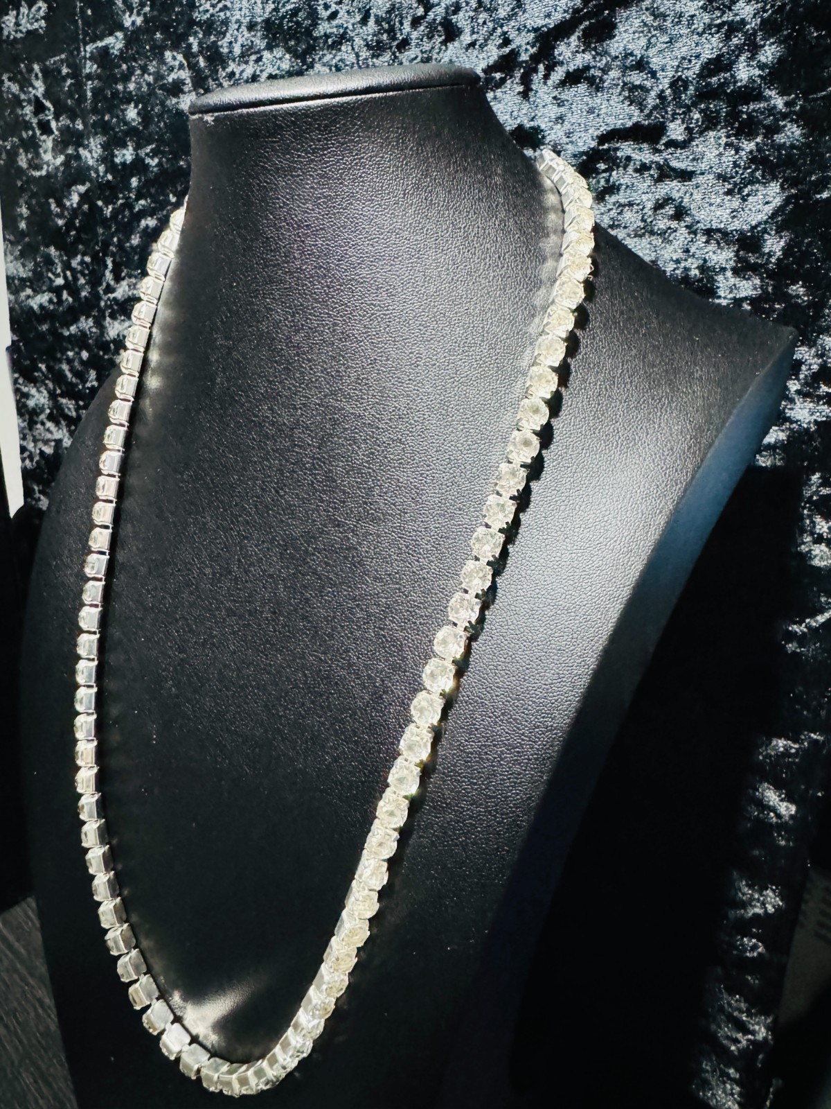 Tennis Necklace Chain / Bracelet 6mm Round Moissanite or Rhinestones or Cubic Z