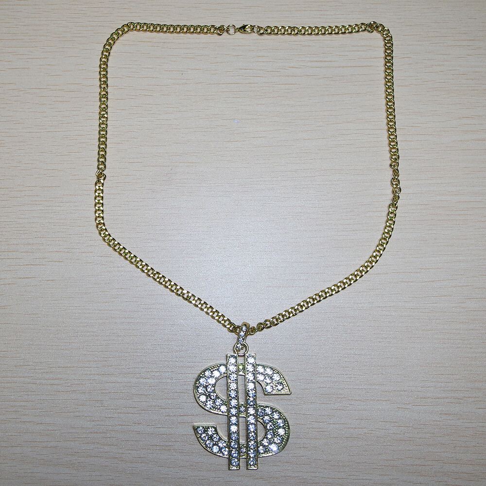 Unisex Fashion Jewelry Money Sign Dollar Symbol $ 24inches Necklace Decoration