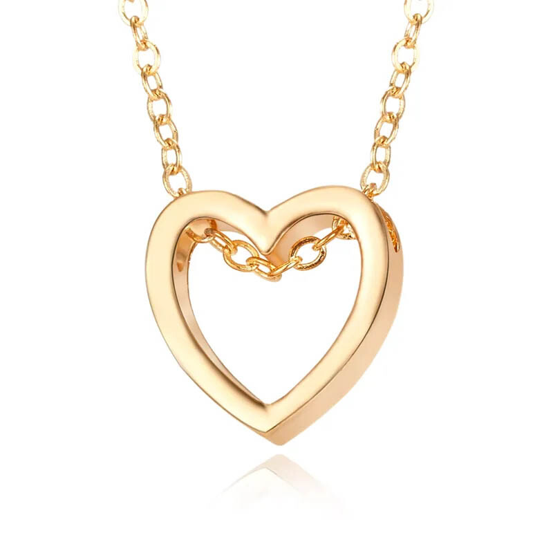 Women Fashion 14k Gold Plated Beauty Heart Pendant Charm Necklace Jewelry Chain