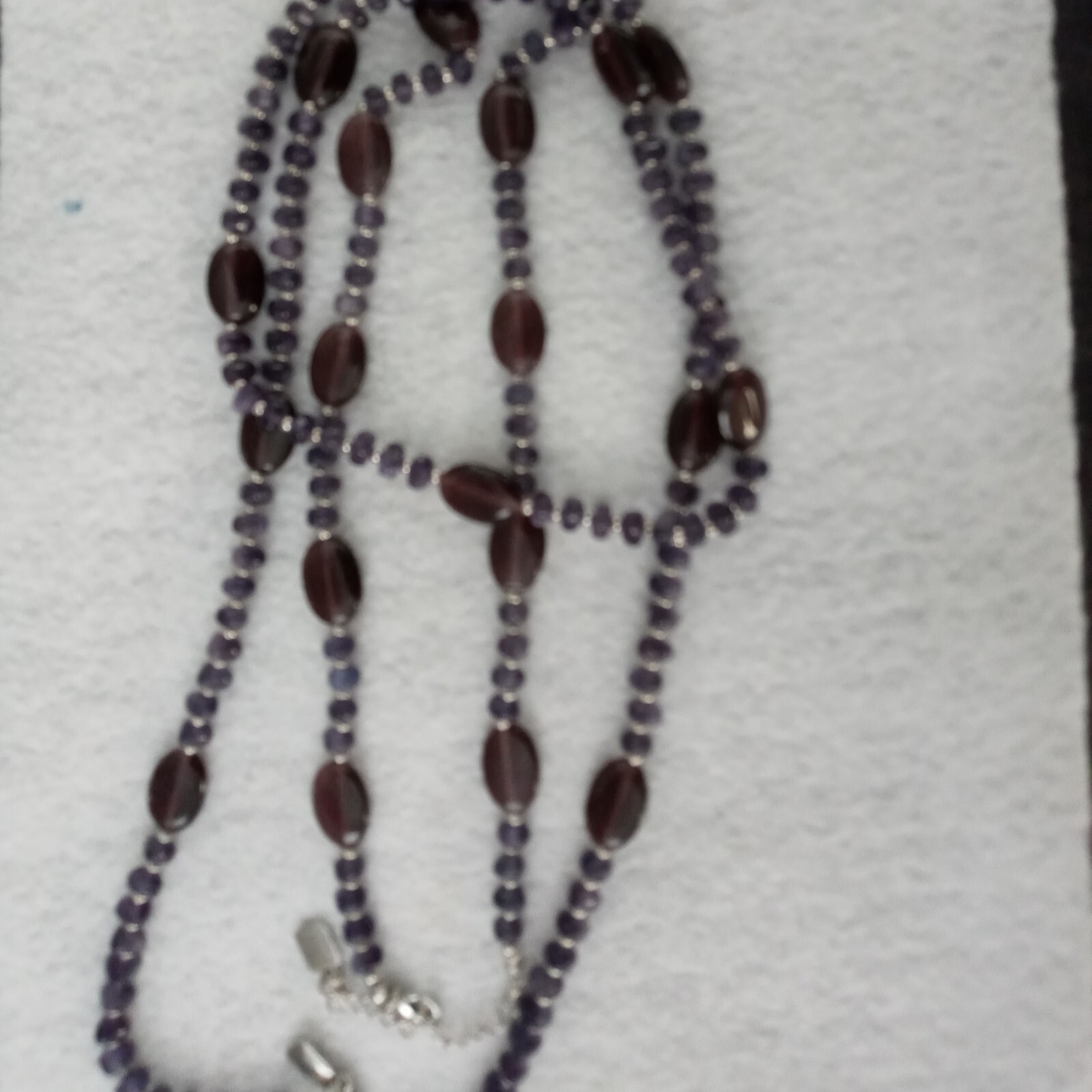 Chaps By Ralph Lauren 32″ & 18″ Necklace Set In Purple W/ Silver Tone Accents