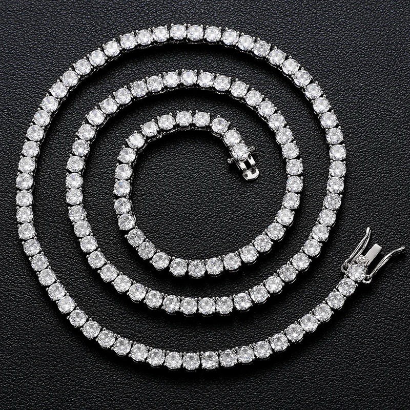 Silver Plated Tennis Necklace Round White/Colorless Simulated Diamond Prong Box