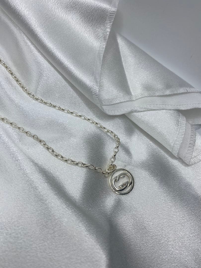 Excellent Polished GUCCI Interlocking G Necklace 55 925
