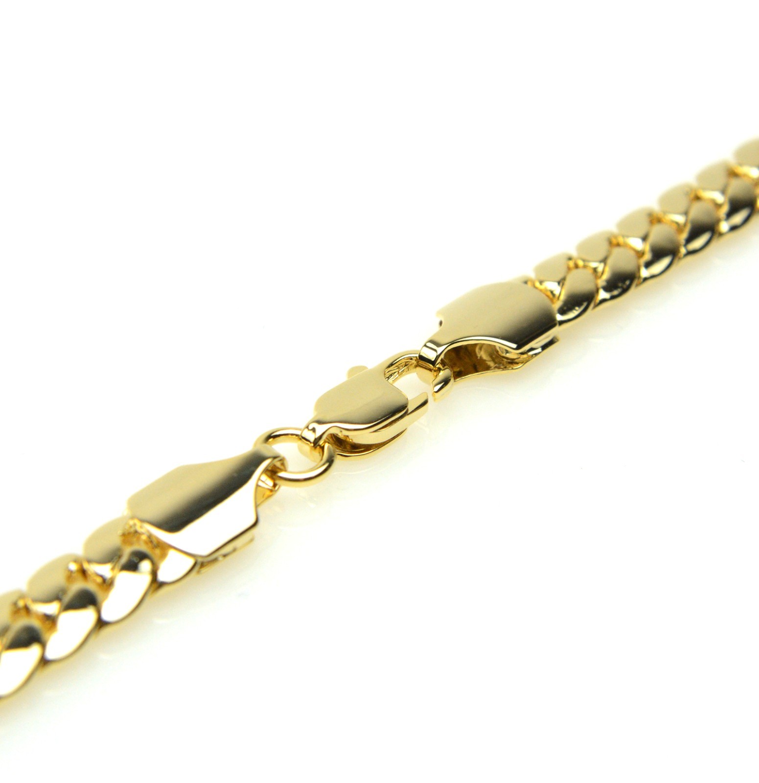 Men’s 6 mm Solid 14k Yellow Gold Plated Miami Cuban Link Chain Necklace 24″