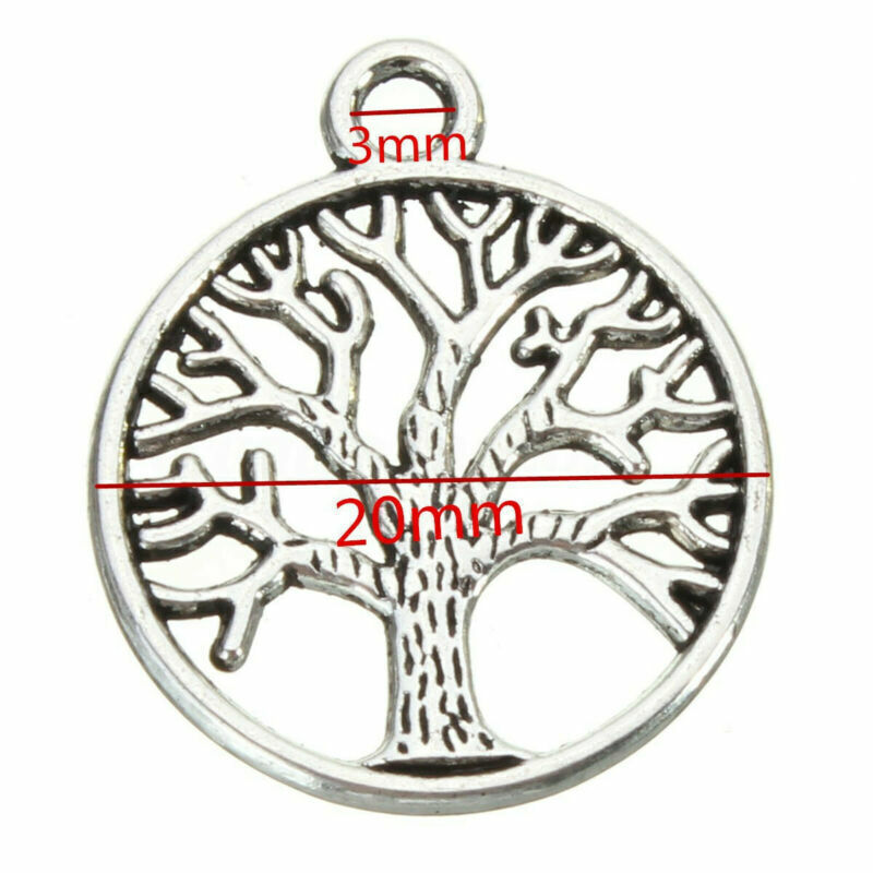 50PCS 20mm Tibetan ‘Tree of Life Circle’ Charms Pendants For DIY Jewelry Finding