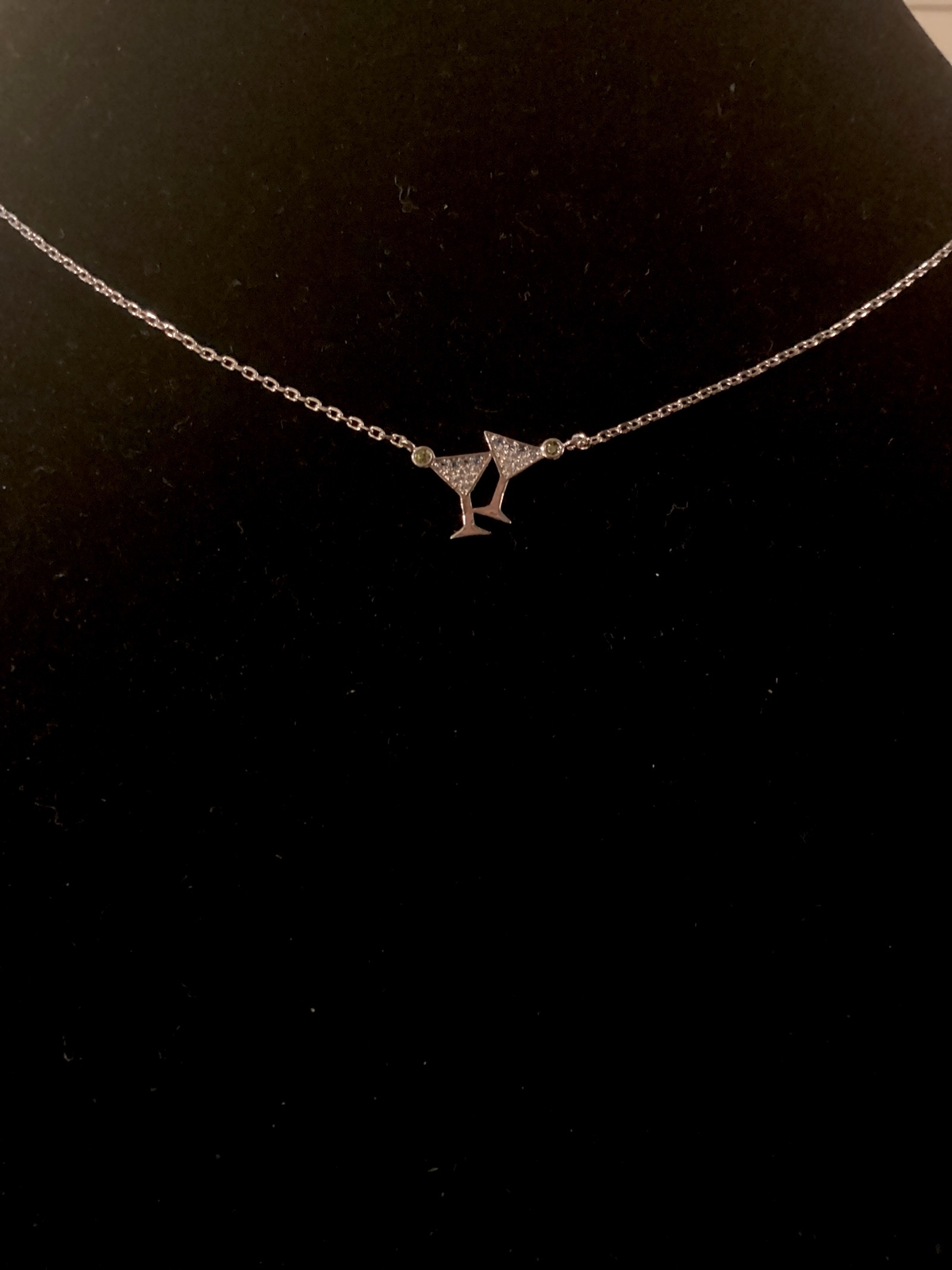 🆕 KATE SPADE ‘SAY YES’ MARTINI PENDANT NECKLACE -NEW W/CARD