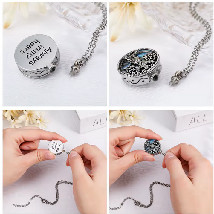 CELTIC URN ASHES TREE LIFE GODDESS WICCA PAGAN charm 20″ 925 plated Silver chain