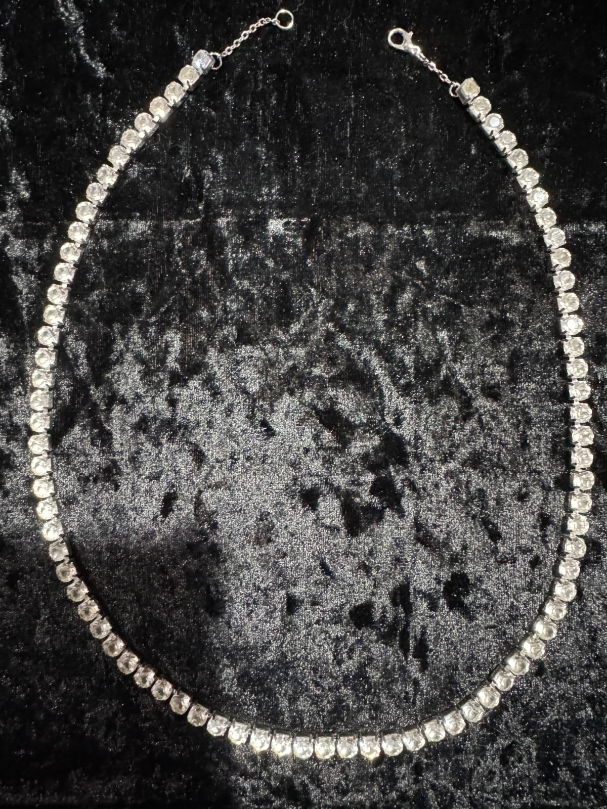 Tennis Necklace Chain / Bracelet 6mm Round Moissanite or Rhinestones or Cubic Z