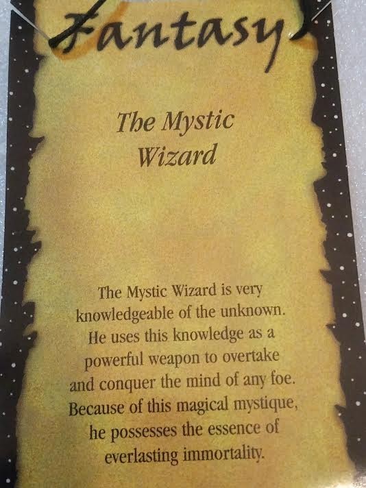 Fantasy The Mystic Wizard Pendant [Fine Pewter] with Black Rope Necklace