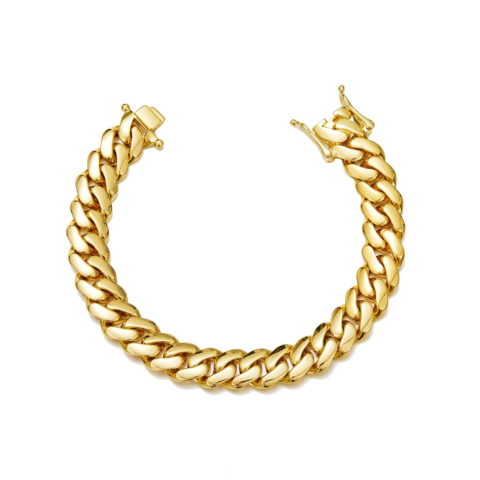 10mm-22mm Stainless Steel Miami Cuban Chain Necklace Bracelet 18K Gold Plated