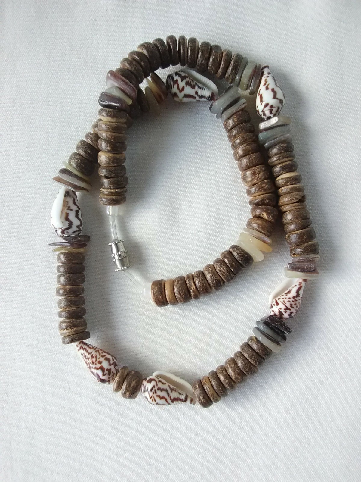 Surfer Necklace Puka Shell Coco Beads Ethnic Tribal 17.5″ Gift US Seller New