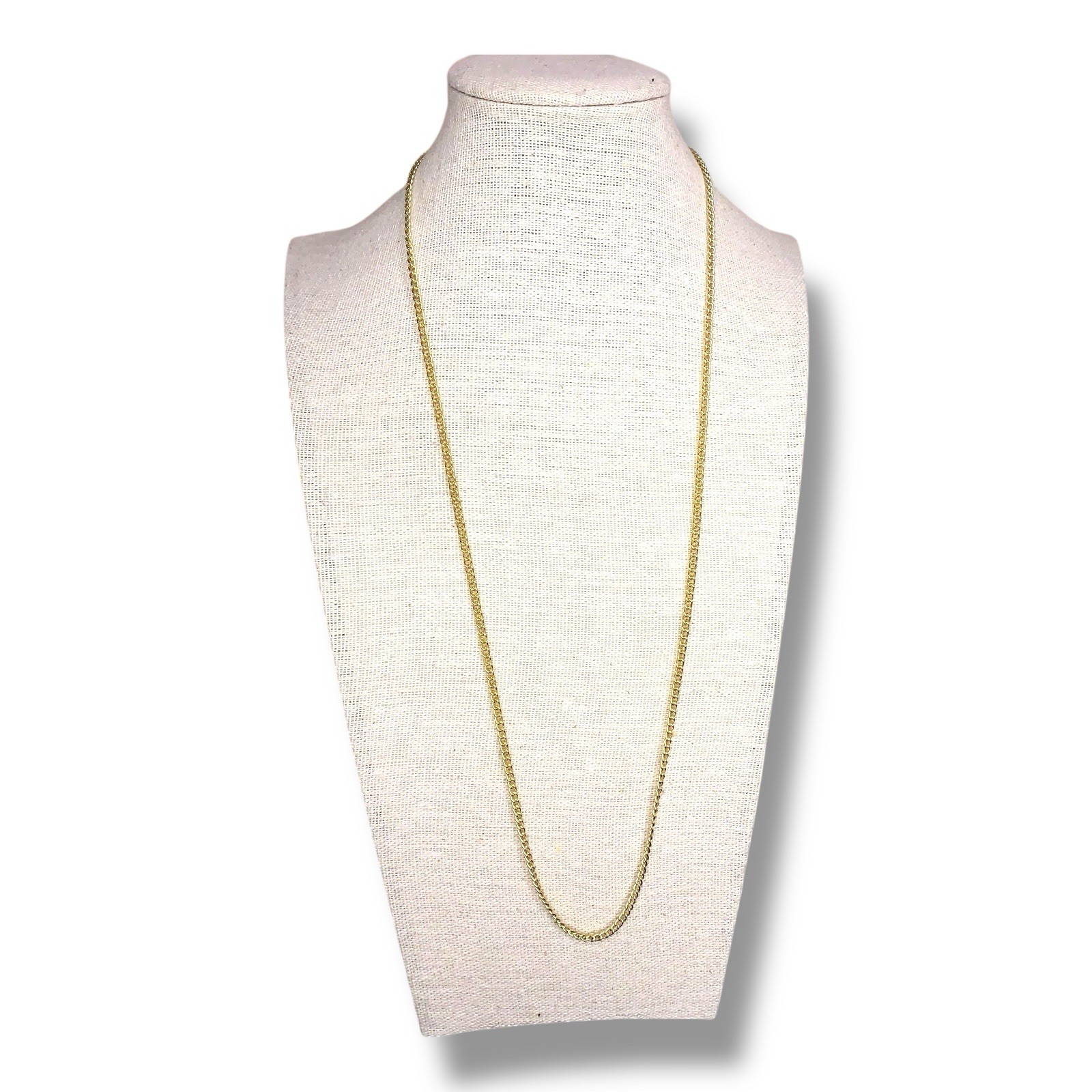 Gold Tone 24” Length Chain Style Necklace Adult Unisex Classic Retro
