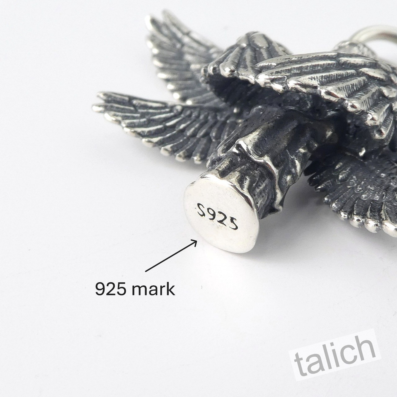 925 Sterling Silver Six Winged Praying Guardian Angel Pendant Protection Amulet