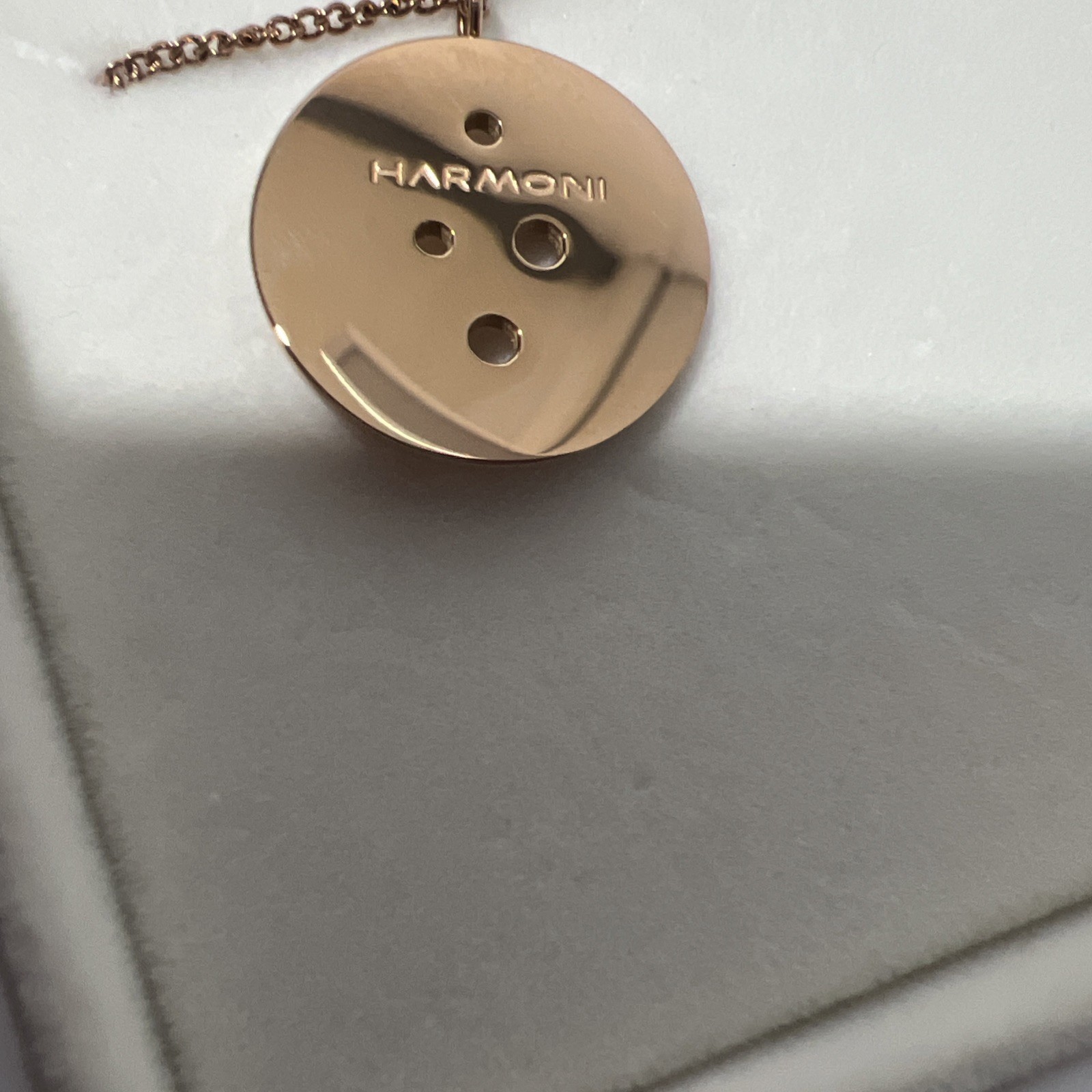 Harmoni 18K Rose Gold Plated Round Pendant Necklace, Large 25mm