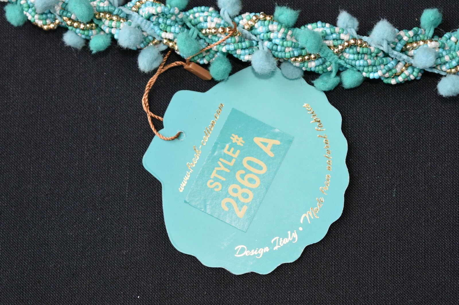 AnastaSea AQUA WHITE AND GOLD BEADED NECKLACE 2860A NWT
