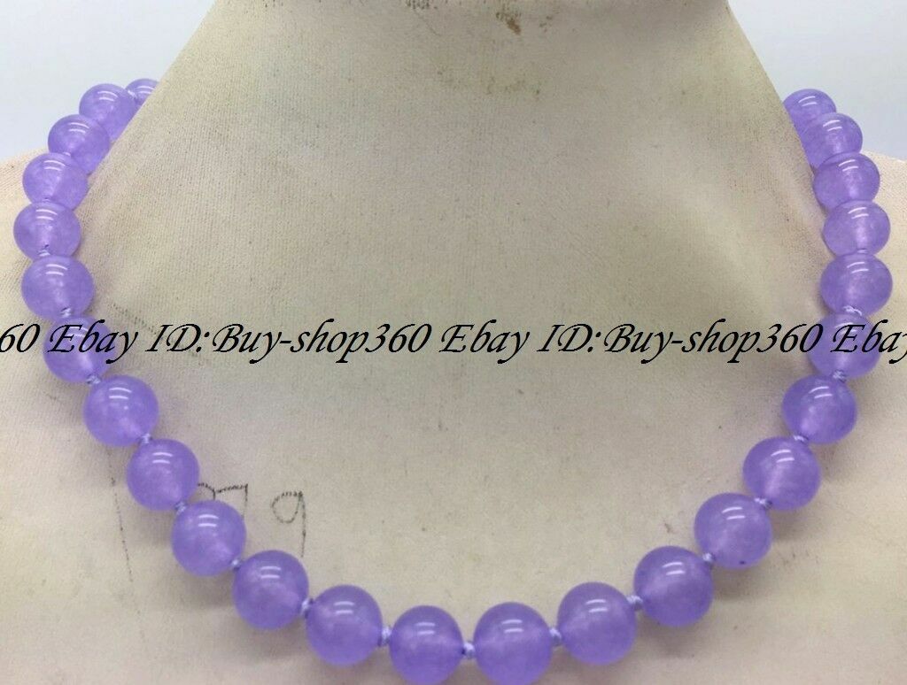 Natural 8mm Round Purple Alexandrite Gemstone Beads Necklace 20″ AAA