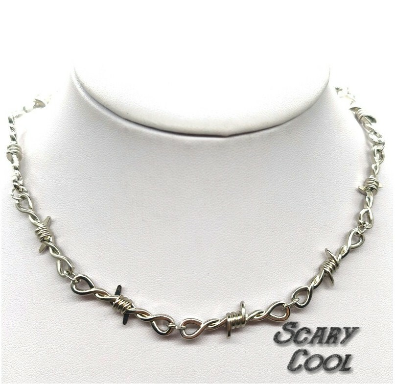 New Barbed Wire Punk Men Women Horror Biker Necklace