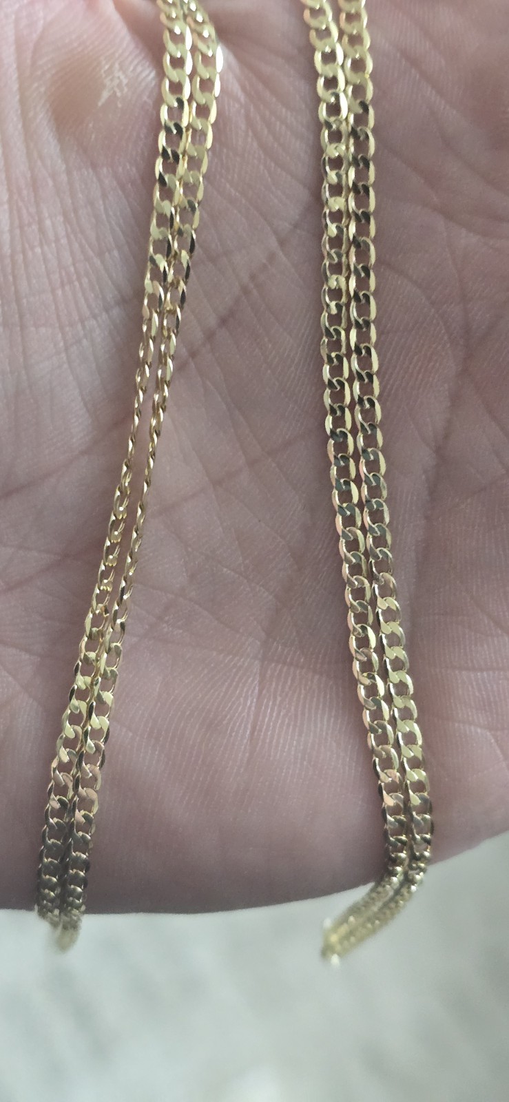 X2 – Italian 18k Gold Curb Chain Necklace 2.5mm 18 Inches Long