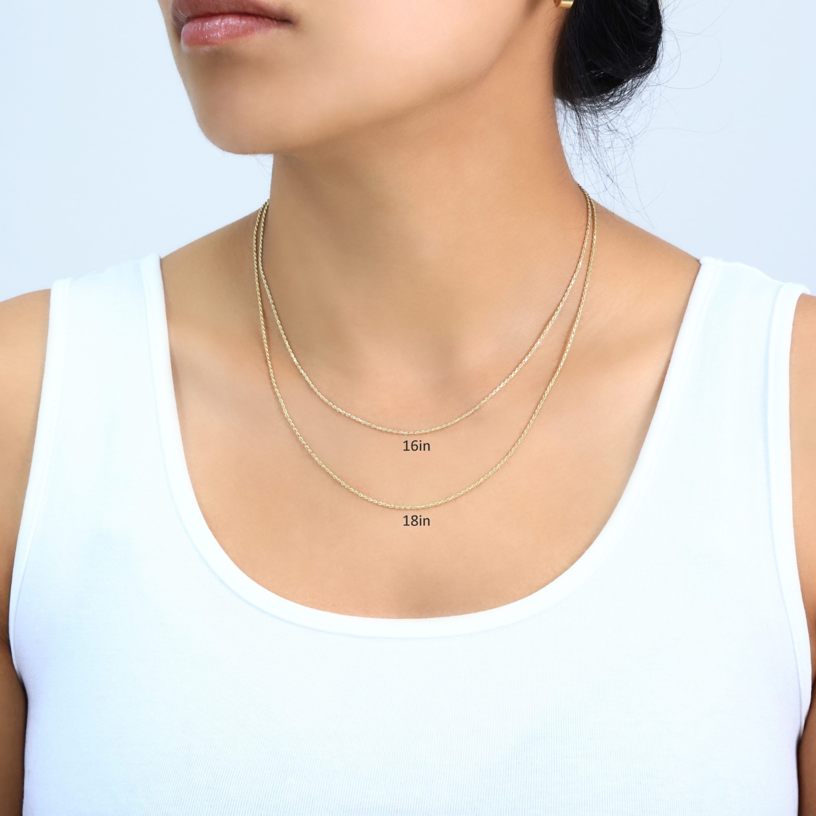 10K Yellow Gold 1mm-10mm Diamond Cut Solid Rope Chain Pendant Necklace 16″- 30″