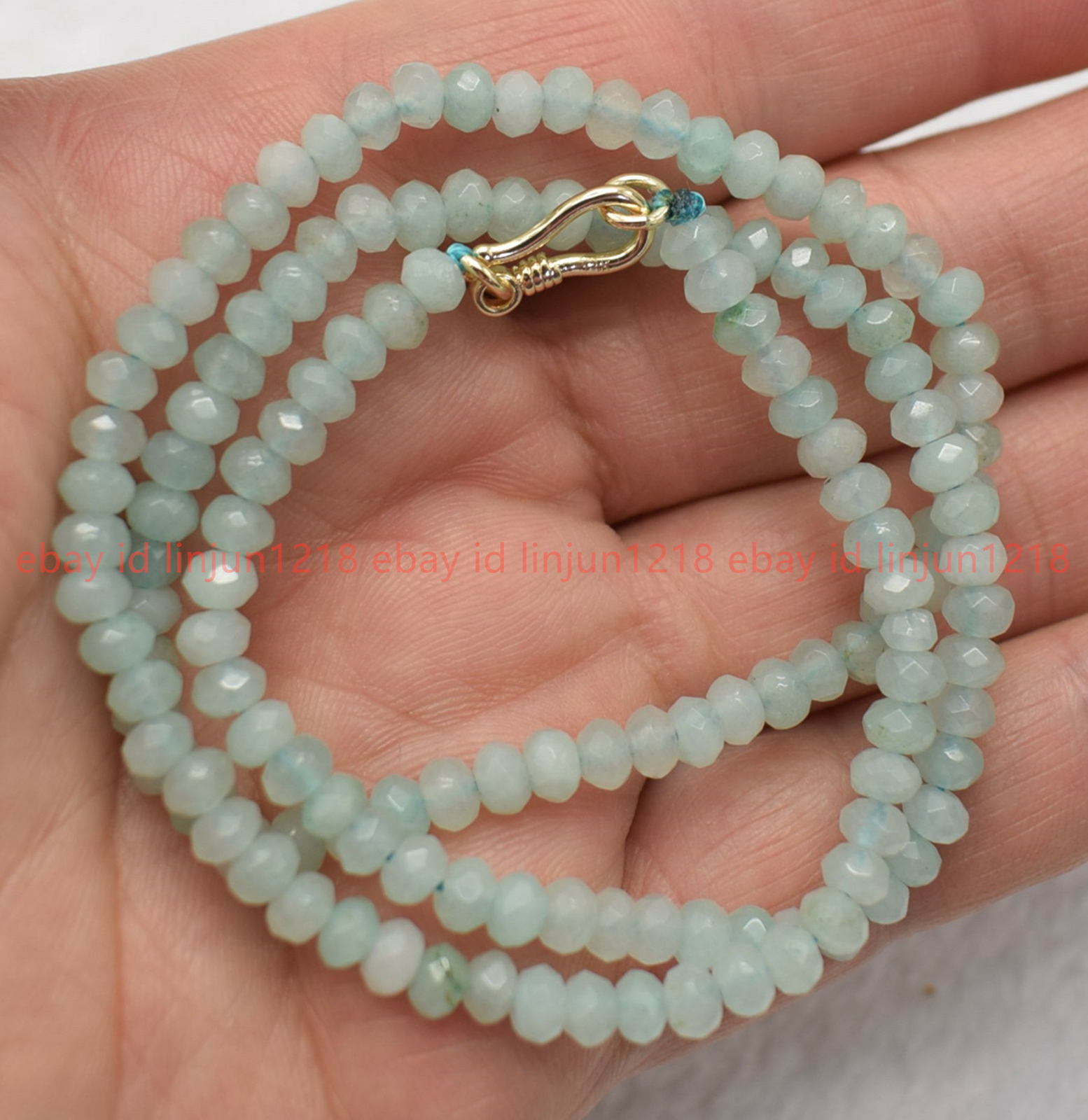 Genuine 2x4mm Faceted Multicolor Jade Gems Beads Necklace 18″