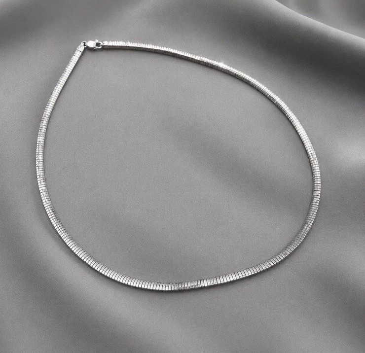 Milor 925 Sterling Silver Herringbone Chain Necklace Lobster Clasp Italy 6mm 20”