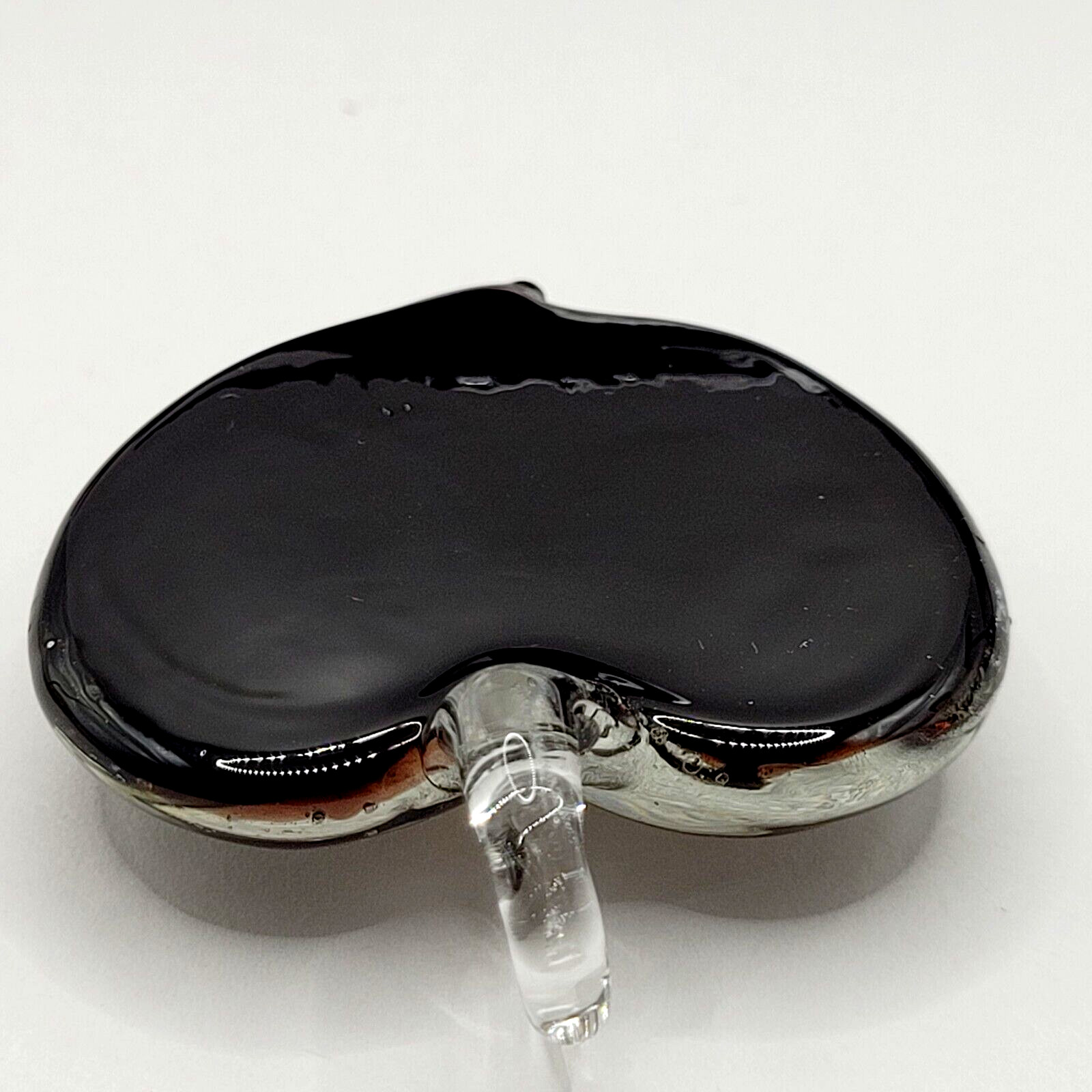 Artisan Modern Art Glass Heart Pendant Silver Black Gold Color Foiled Glitter