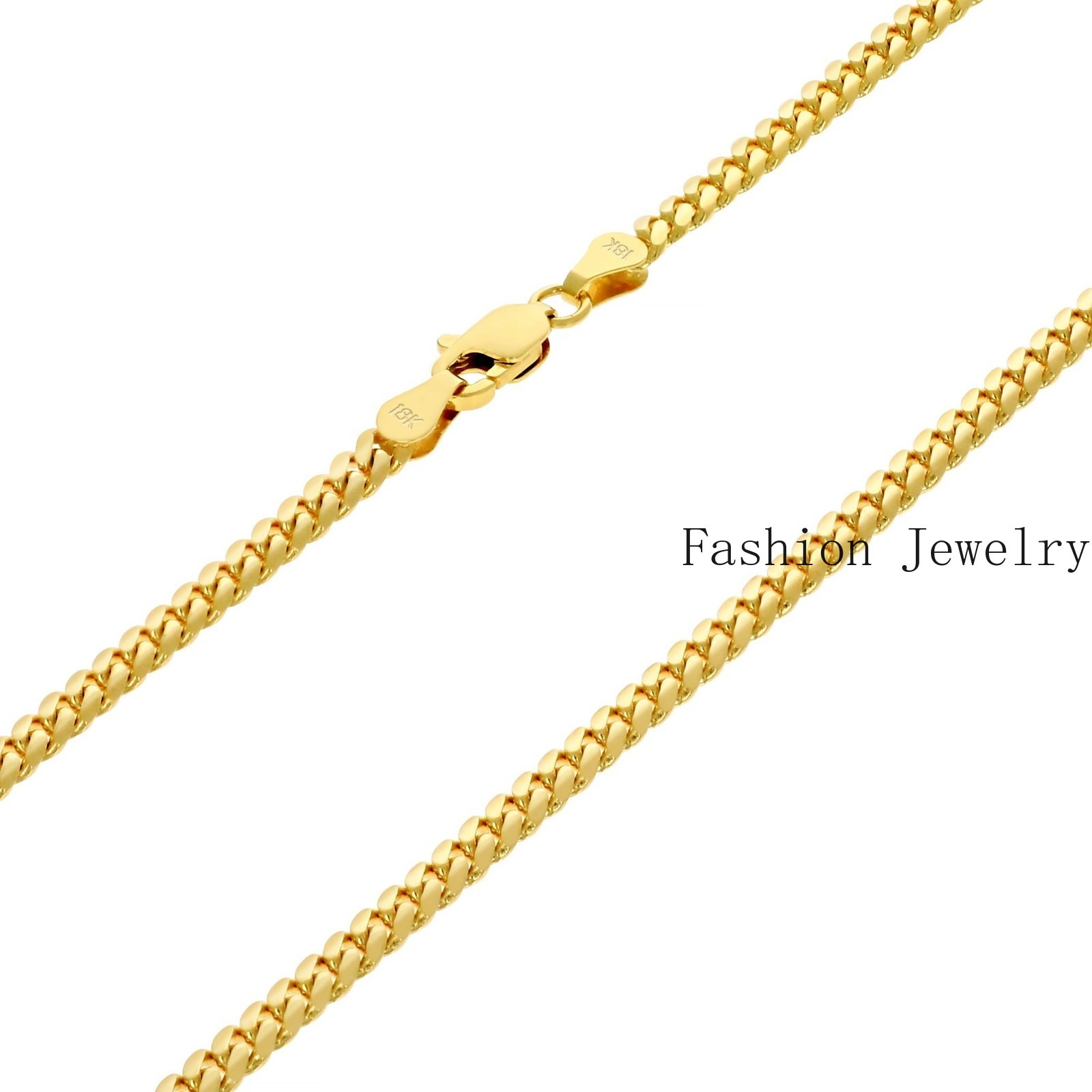 18K Yellow Gold Solid 2.7mm-7mm Miami Cuban Chain Necklace Mens Womens 16″-30″