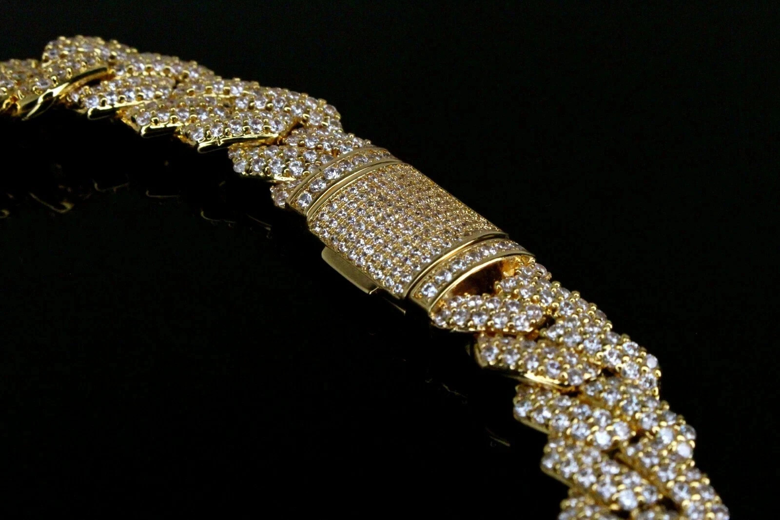 14k STAMPED 14mm Cuban Prong Chain Necklace 64ct Lab Sim VVS1 Diamond 200g+ GOLD