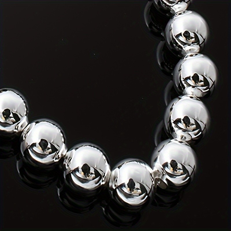 1Pcs Women’s 925 Sterling Silver 8mm Hollow Balls Beads 20″ Chain Necklace