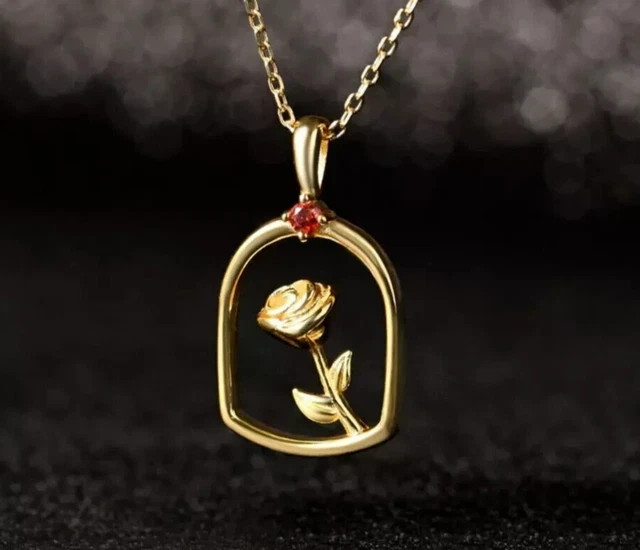 0.10Ct Round Cut Simulated Garnet Women s Beauty Pendant 14K Yellow Gold Plated