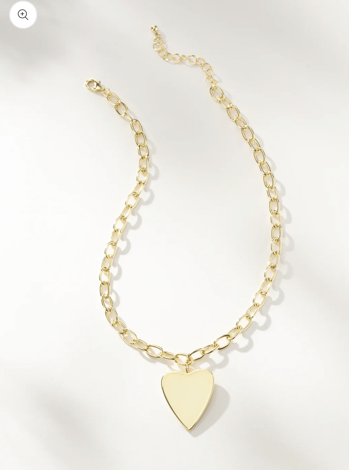 Uncommon James Gold Tone 14″ Heart Big Love Necklace 2″ Extender Modern NWT!