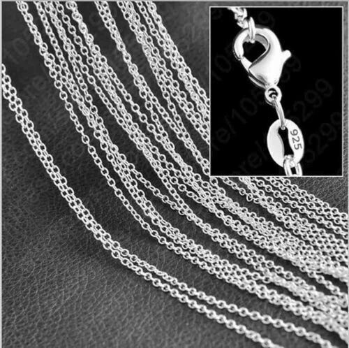 wholesale lot 20 Piece sterling silver Plated 1MM 18 Inch chain necklace lot US