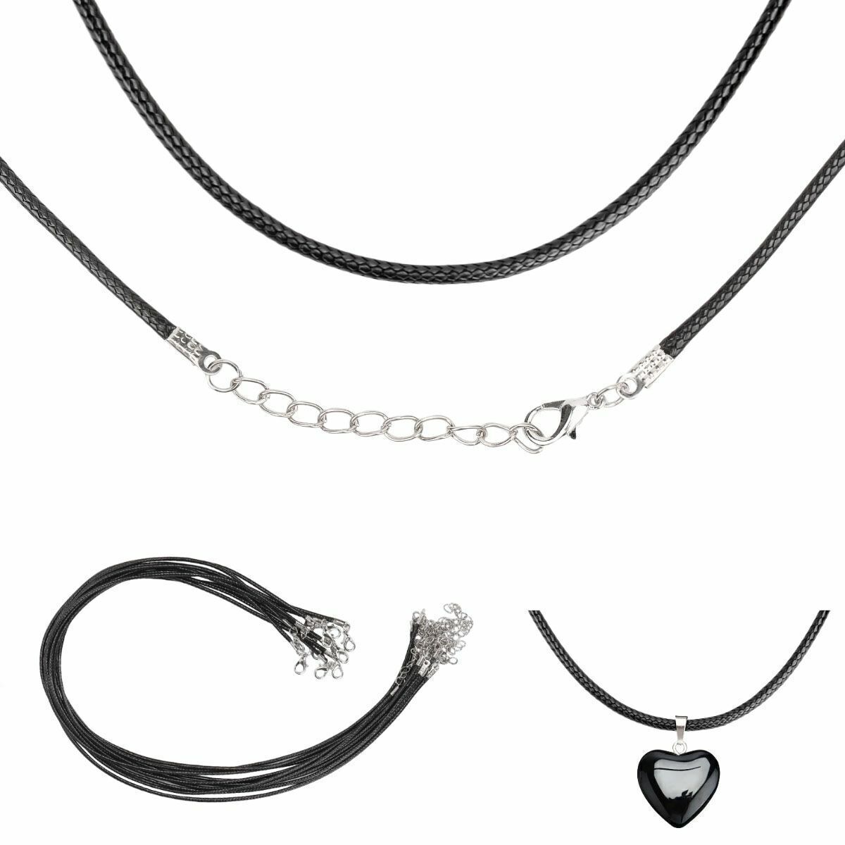 10-50Pcs Necklace Leather Cord Chain Braided Rope Imitation Jewelry Making Clasp