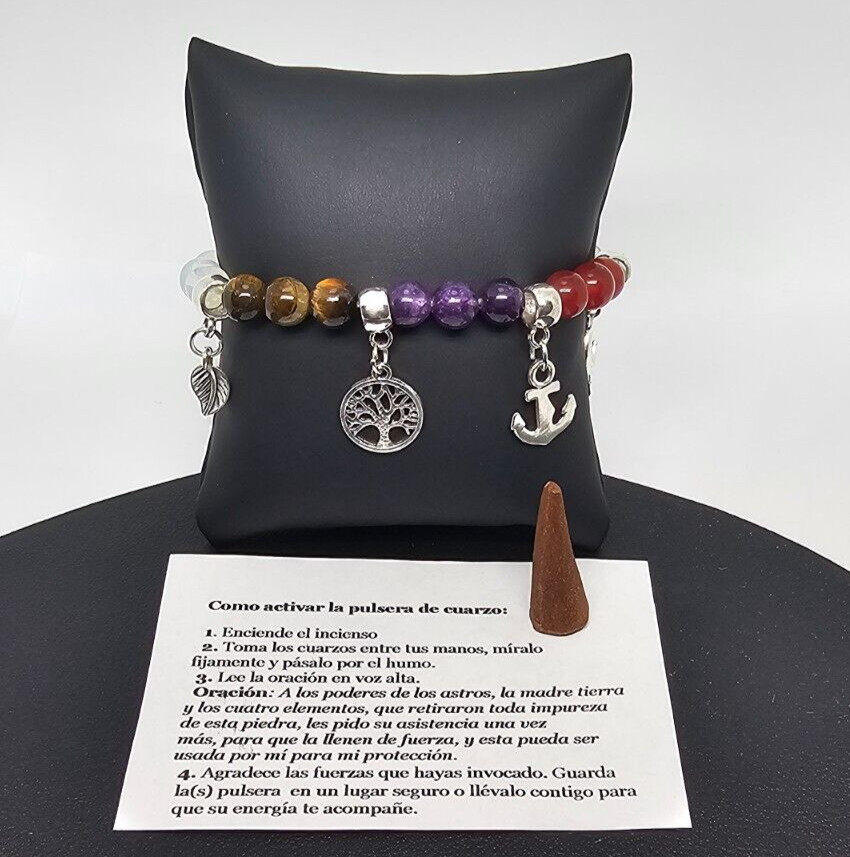 PULSERA DE CUARZO PARA PROTECCION BUENA SUERTE FORTUNA LIMPIA DINERO 1PC