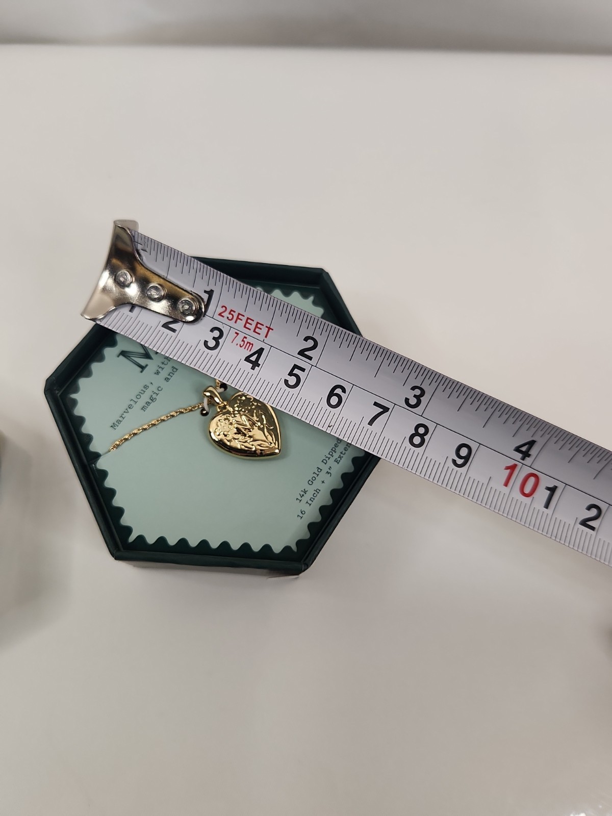 A New Day 14k Gold Dipped Initial M Heart Locket Necklace Floral Engraved Boxed