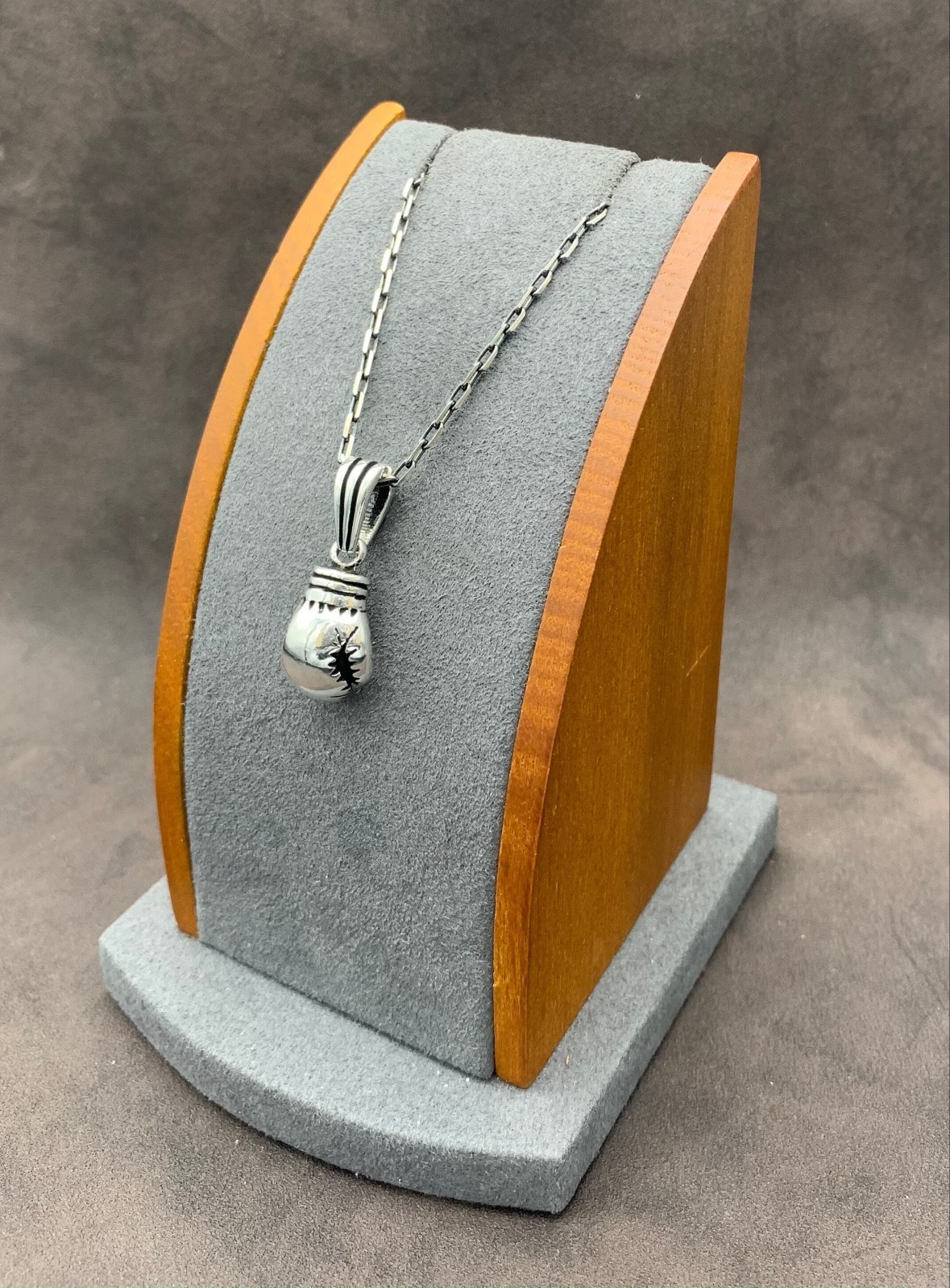925 Sterling Silver Boxing Glove Pendant with Chain | Solid Silver Sports Theme